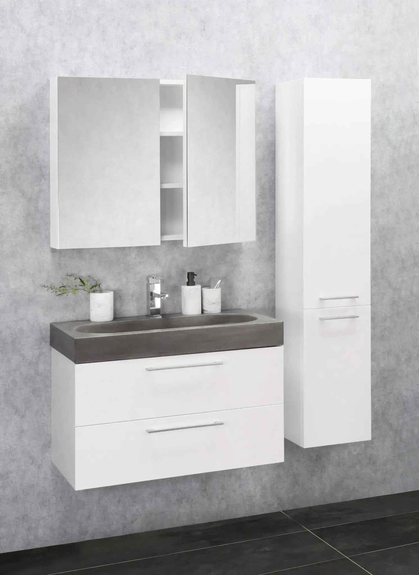 Sanisupreme Malmo spiegelkast 60x66x13cm 2 deuren met spiegel MDF Wit Hoogglans