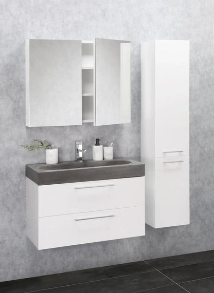 Sanisupreme Malmo spiegelkast 60x66x13cm 2 deuren met spiegel MDF Wit Hoogglans