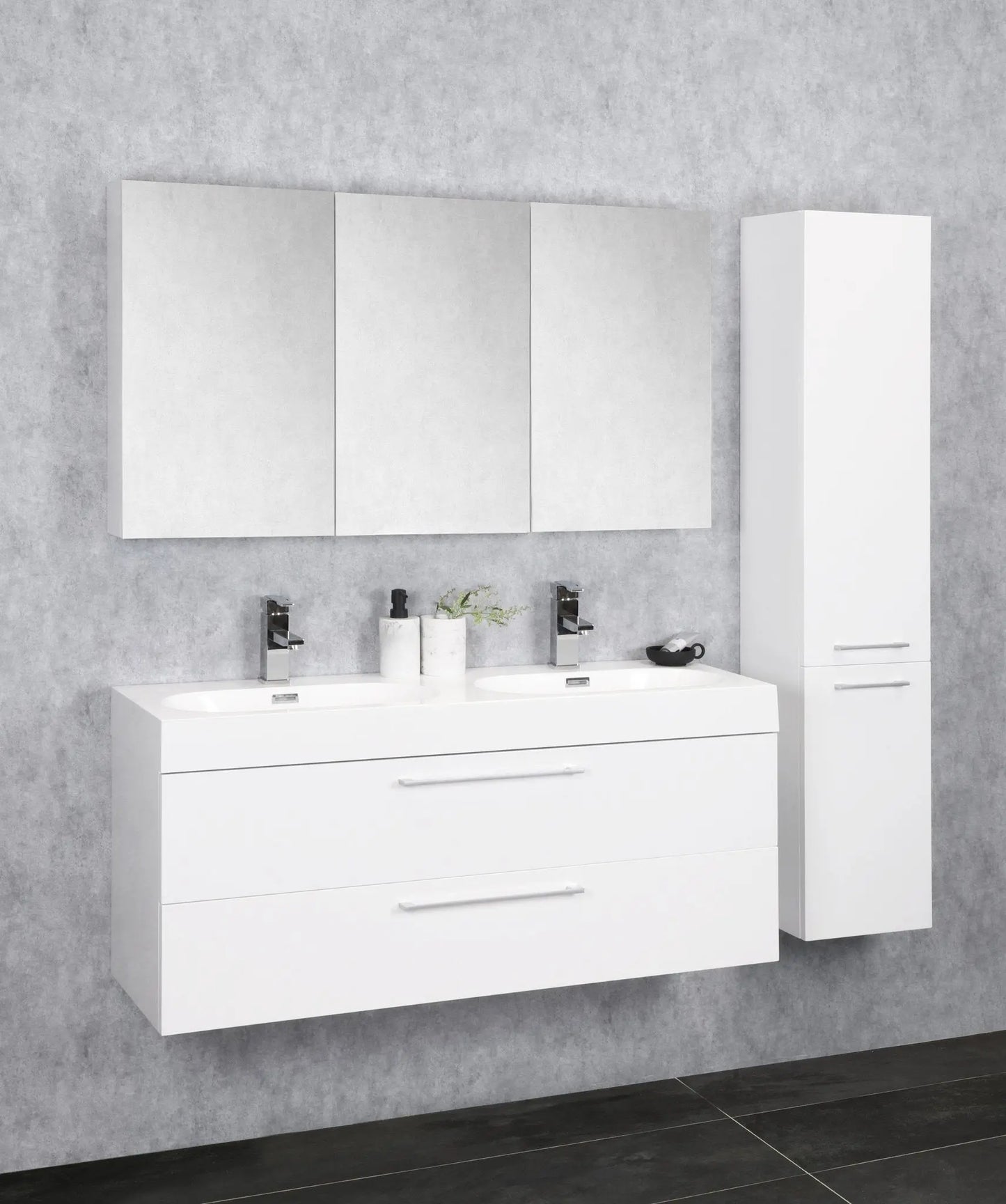 Sanisupreme Malmo spiegelkast style 120x66x13cm 3 deuren met spiegel MDF Wit Glans