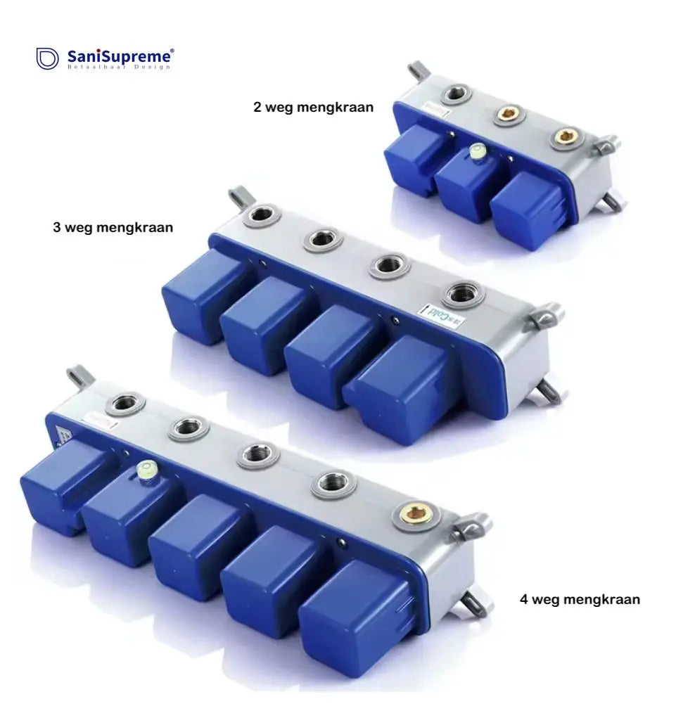 SaniSupreme® ThermePlus Quadro Chroom Plafond Thermostatische Doucheset 4 weg LED Chroom Sanisupreme