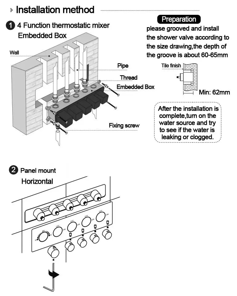SaniSupreme® ThermePlus Quadro Chroom Plafond Thermostatische Doucheset 4 weg LED Chroom Sanisupreme