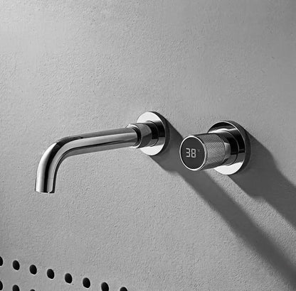 SaniSupreme Manhattan inbouw wastafelkraan mengkraan LCD keramisch geborsteld goud