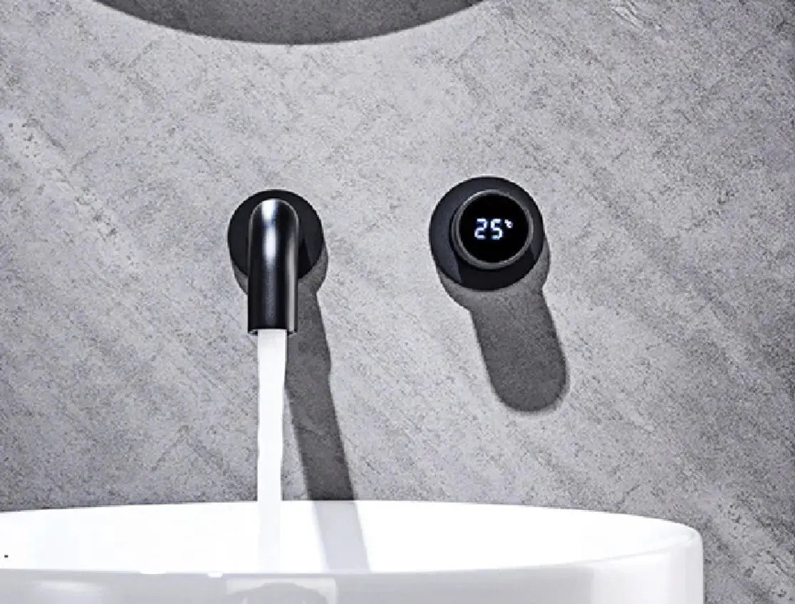 SaniSupreme Manhattan inbouw wastafelkraan mengkraan LCD keramisch geborsteld goud