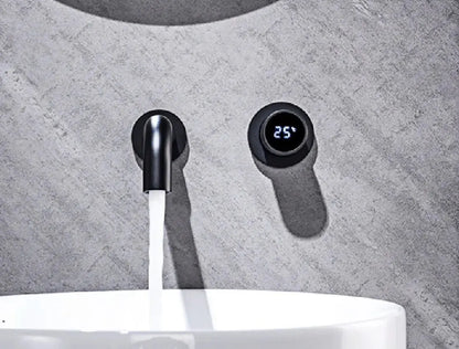 SaniSupreme Manhattan inbouw wastafelkraan mengkraan LCD keramisch geborsteld goud