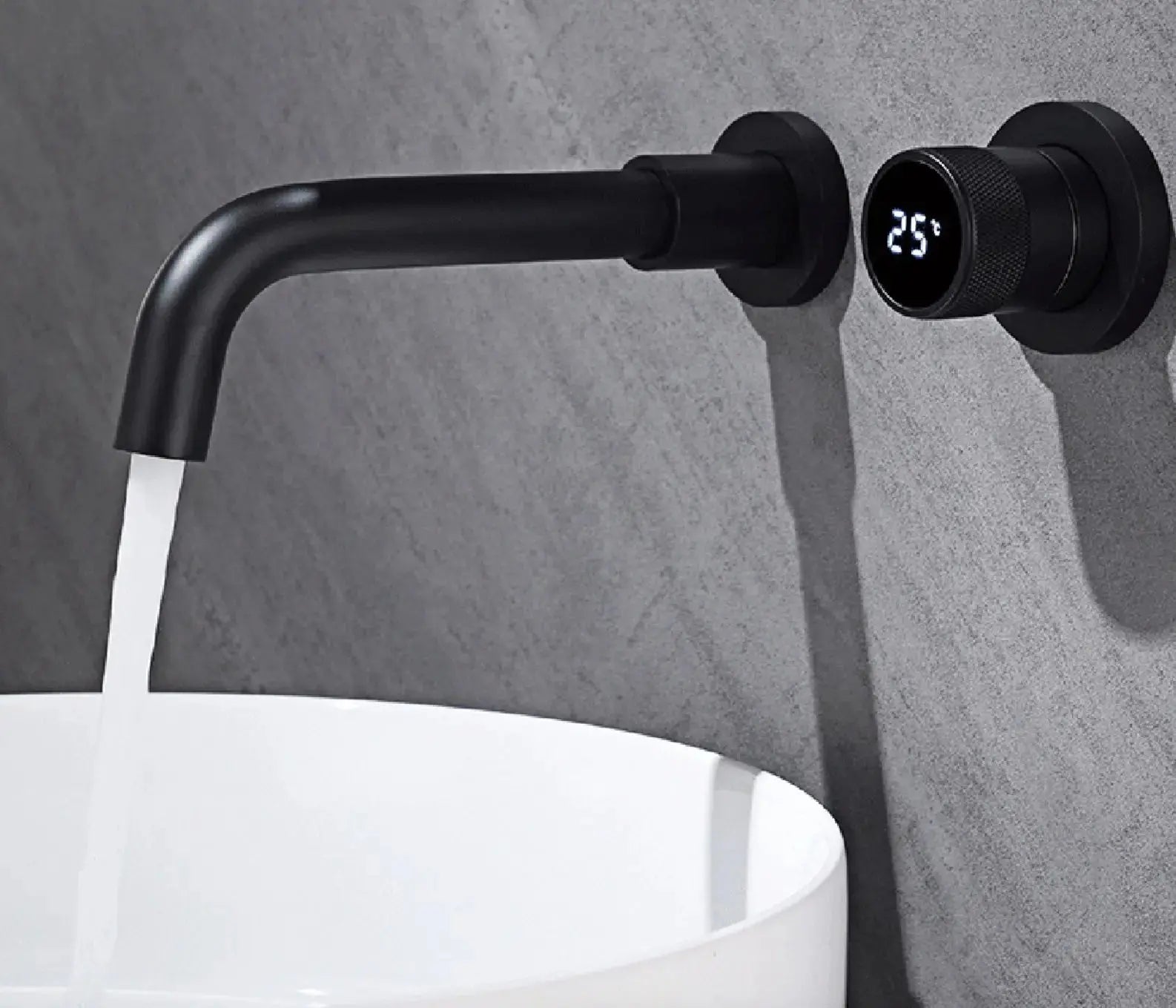 SaniSupreme Manhattan inbouw wastafelkraan mengkraan LCD keramisch geborsteld goud