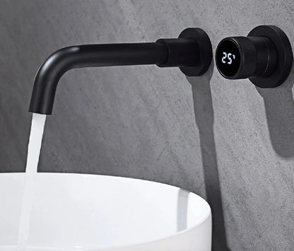 SaniSupreme Manhattan inbouw wastafelkraan mengkraan LCD keramisch geborsteld goud