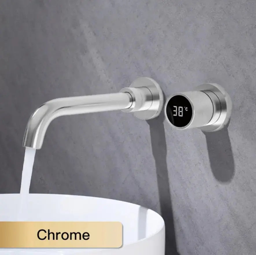 SaniSupreme Manhattan inbouw wastafelkraan mengkraan LCD keramisch geborsteld goud