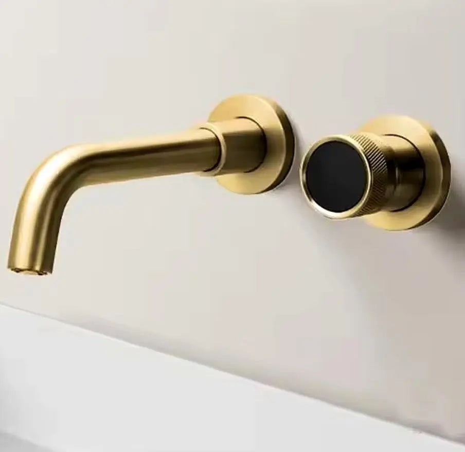 SaniSupreme Manhattan inbouw wastafelkraan mengkraan LCD keramisch geborsteld goud