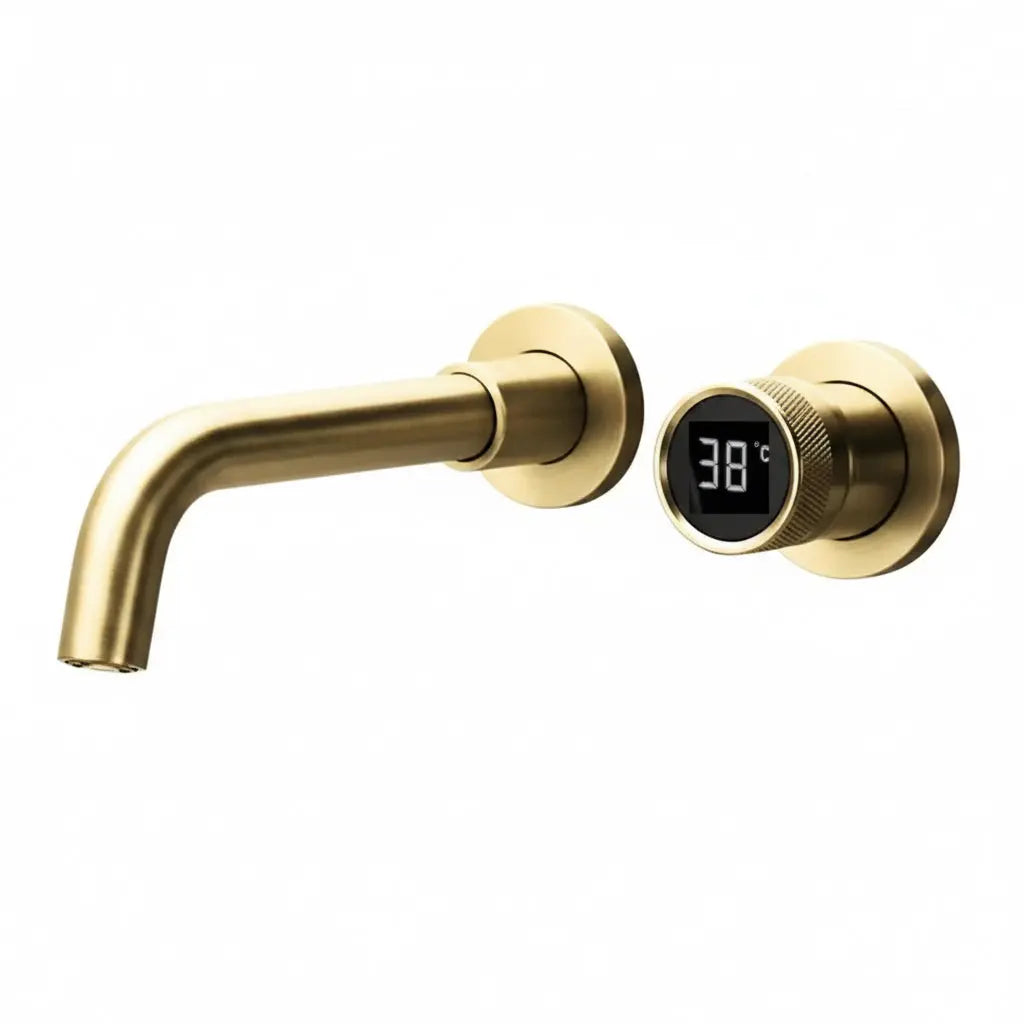 Design Sanitair Winkel | Geborsteld goud messing wastafel kraan - - Design Sanitair Winkel Design Sanitair Winkel | Geborsteld goud messing wastafel kraan - - Design Sanitair Winkel