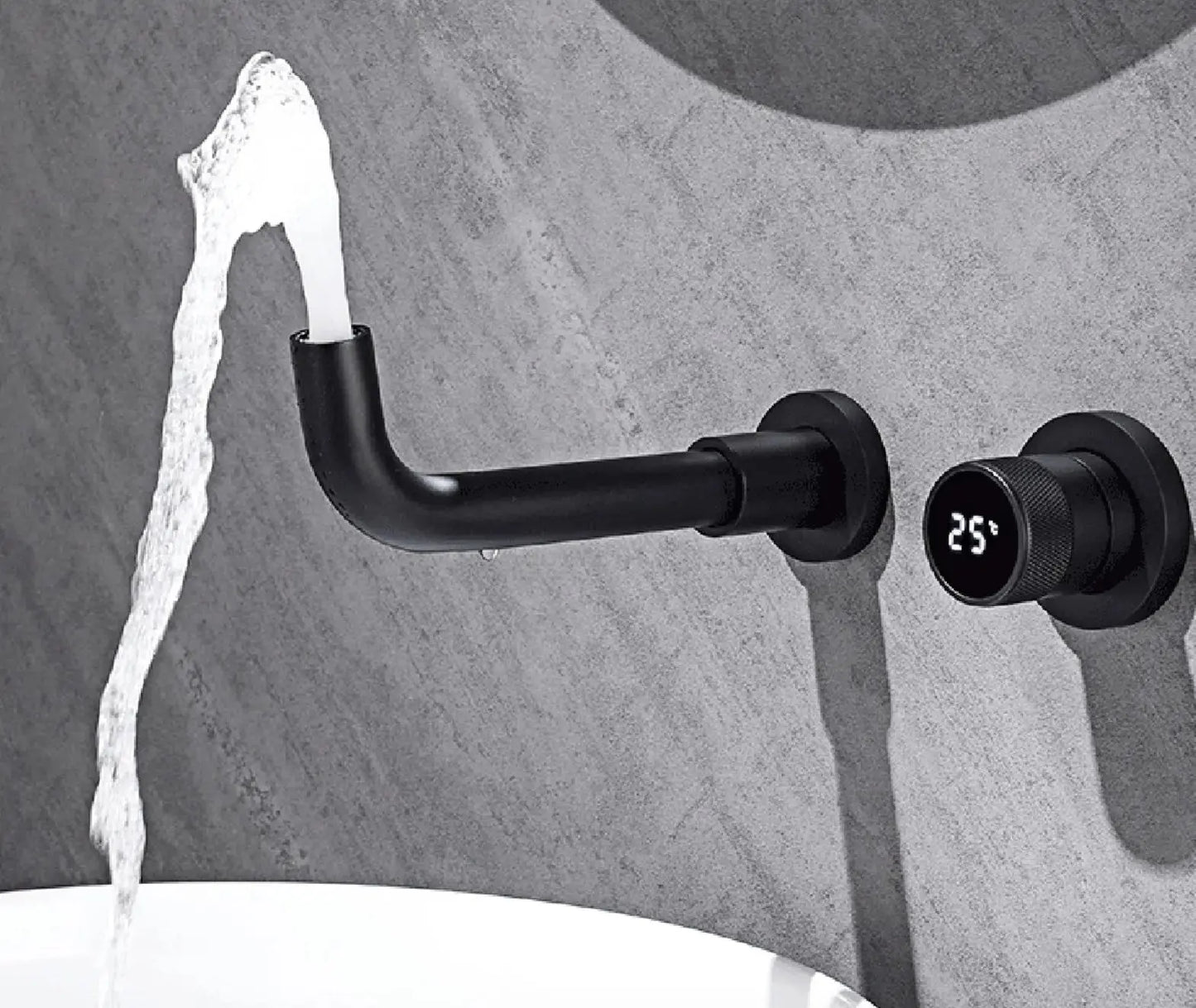 SaniSupreme Manhattan inbouw wastafelkraan mengkraan LCD keramisch geborsteld goud