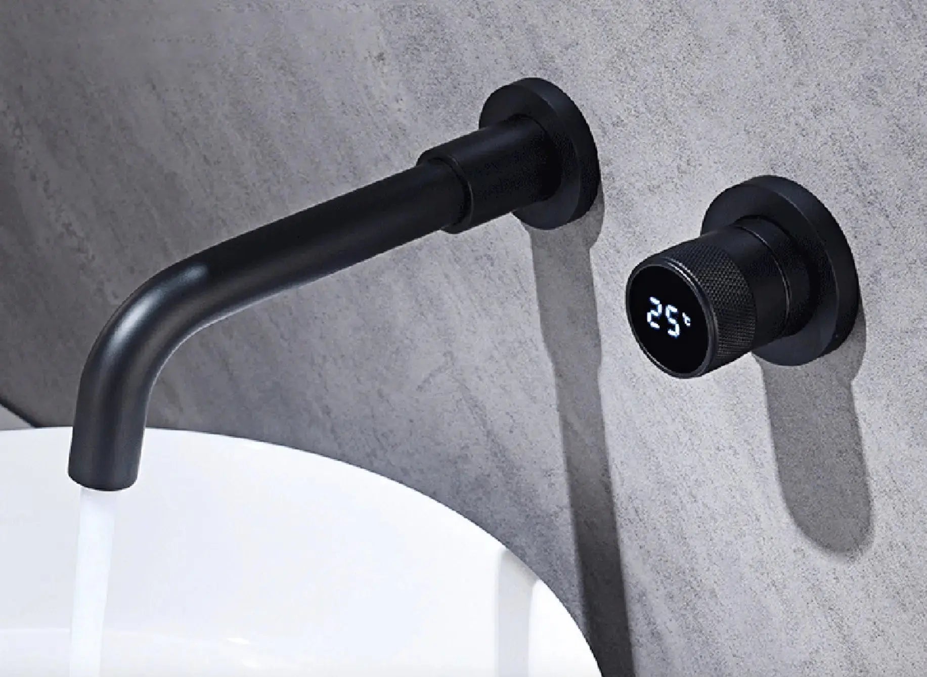 SaniSupreme Manhattan inbouw wastafelkraan mengkraan LCD keramisch geborsteld goud