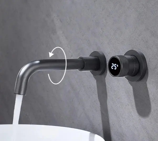 SaniSupreme Manhattan inbouw wastafelkraan mengkraan LCD keramisch Gun Metal