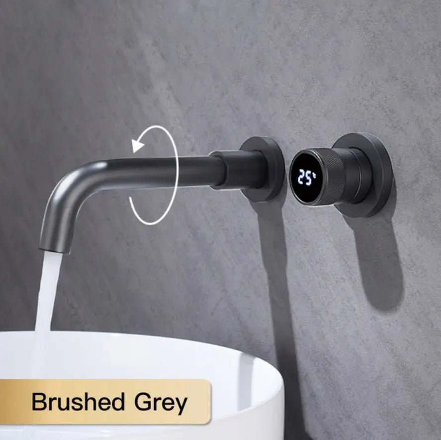 SaniSupreme Manhattan inbouw wastafelkraan mengkraan LCD keramisch mat - zwart