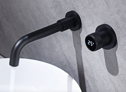 SaniSupreme Manhattan inbouw wastafelkraan mengkraan LCD keramisch mat - zwart