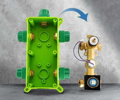 SaniSupreme Manhattan Premium HighLine LCD inbouw mengkraan vierkant 2 - weg zwart inbouw