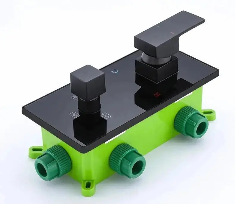 SaniSupreme Manhattan Premium HighLine LCD inbouw mengkraan vierkant 2 - weg zwart inbouw