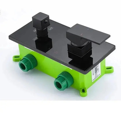 SaniSupreme Manhattan Premium HighLine LCD inbouw mengkraan vierkant 2 - weg zwart inbouw