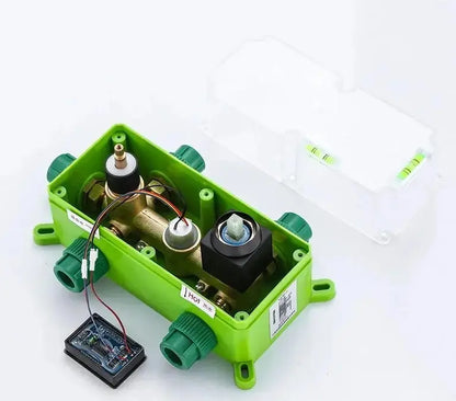 SaniSupreme Manhattan Premium HighLine LCD inbouw mengkraan vierkant 2 - weg zwart inbouw