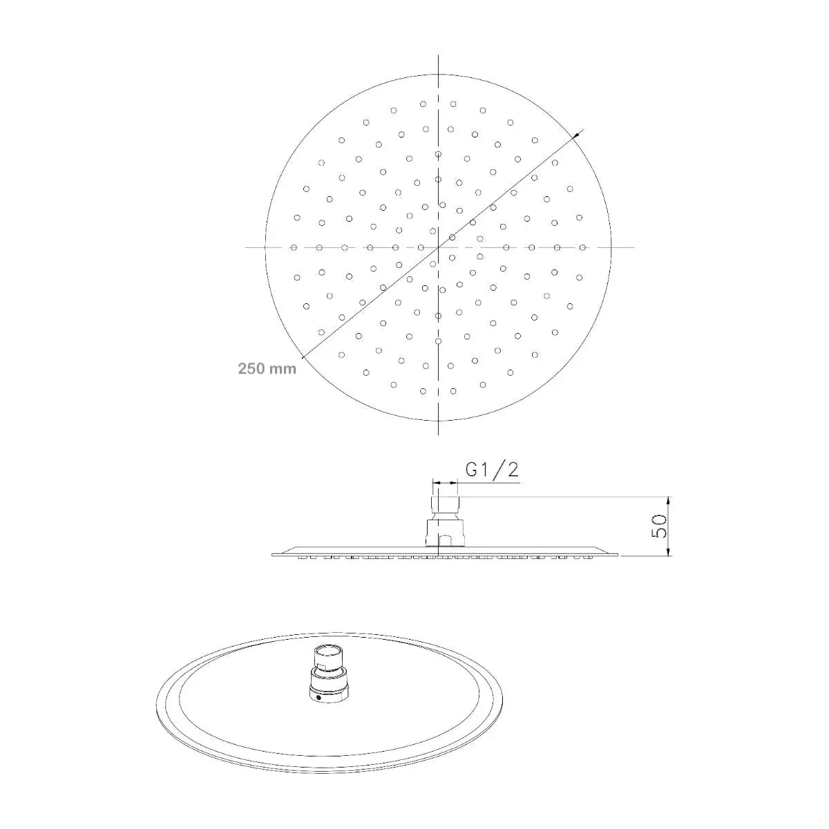 SaniSupreme Manhattan ronde hoofddouche regendouche 20x20 cm. Goud geborsteld