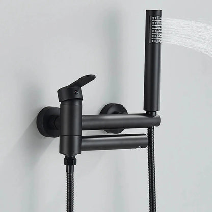 SaniSupreme Marbella doucheset badset opbouw mengkraan 2 weg met smalle handdouche mat zwart