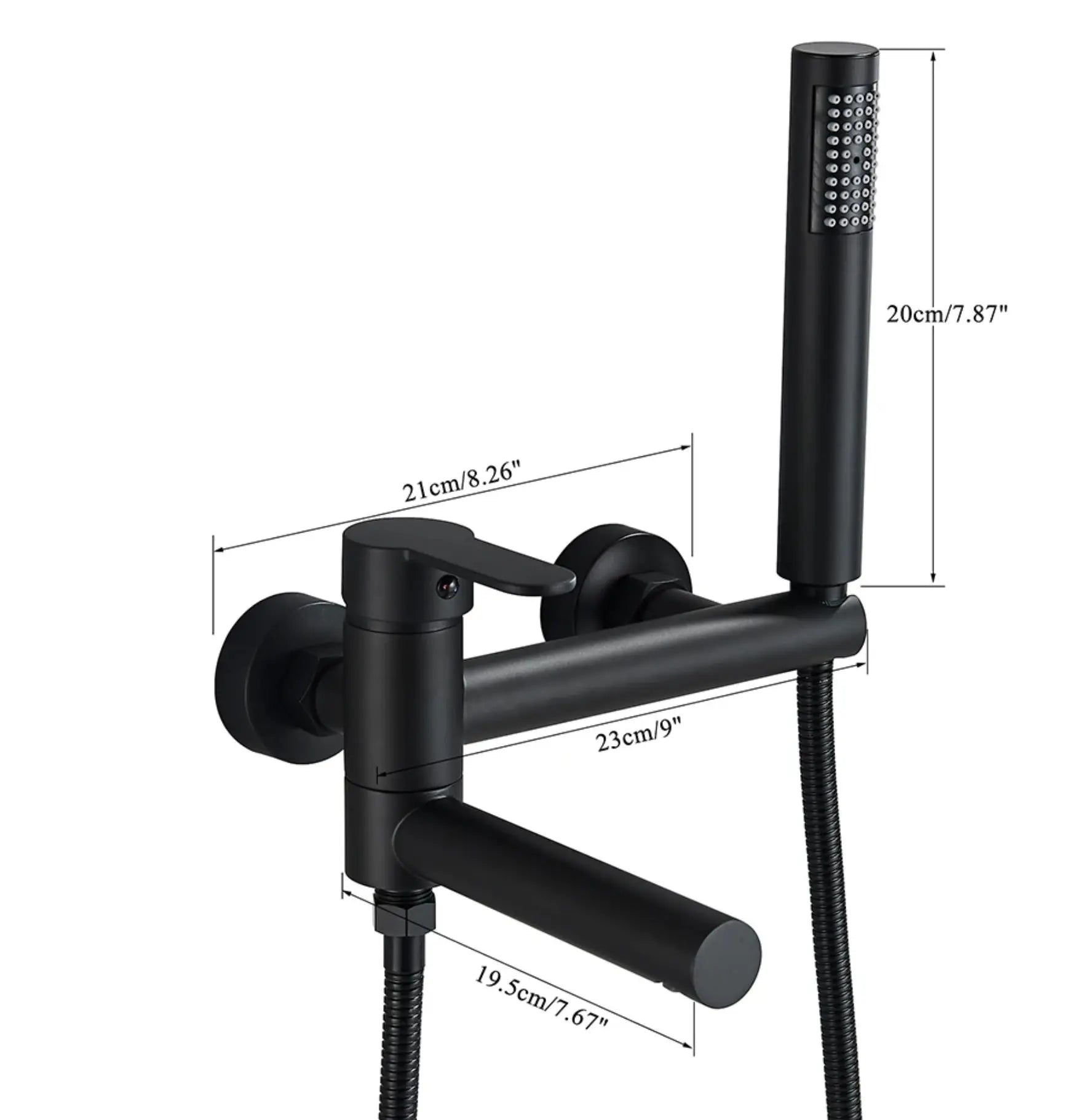 SaniSupreme Marbella doucheset badset opbouw mengkraan 2 weg met smalle handdouche mat zwart