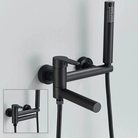 SaniSupreme Marbella doucheset badset opbouw mengkraan 2 weg met smalle handdouche mat zwart