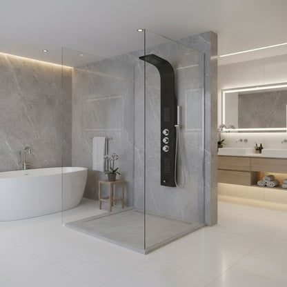 SaniSupreme massage douchepaneel Creavit Aloni 160x20x7 cm Zwart Sanisupreme