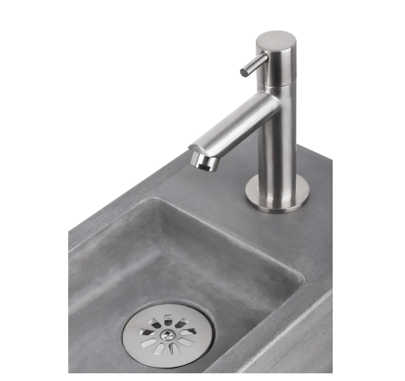 SaniSupreme mat chroom kraan/fonteinkraan toilet rechte uitloop