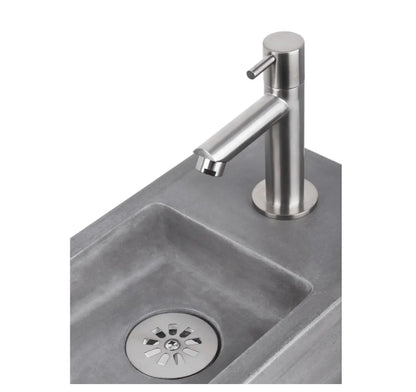 SaniSupreme mat chroom kraan/fonteinkraan toilet rechte uitloop