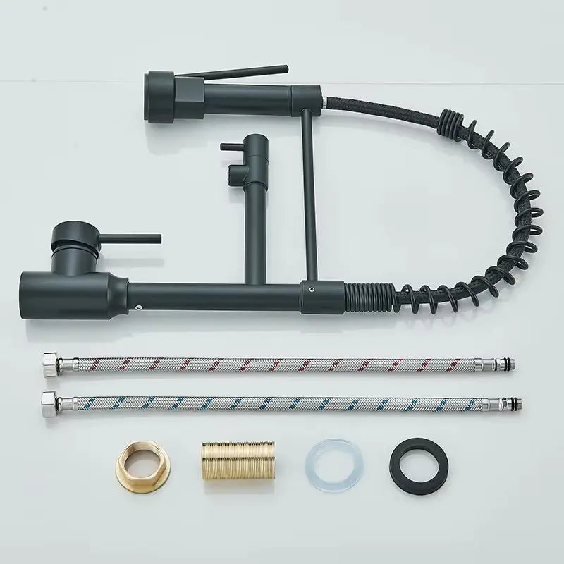 SaniSupreme Milan Keukenkraan met Sproeikop veer en extra uitloop mat zwart