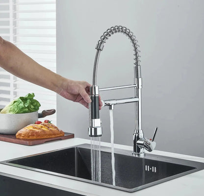 SaniSupreme Milan Pro Keukenkraan met Sproeikop veer en extra uitloop chroom glans