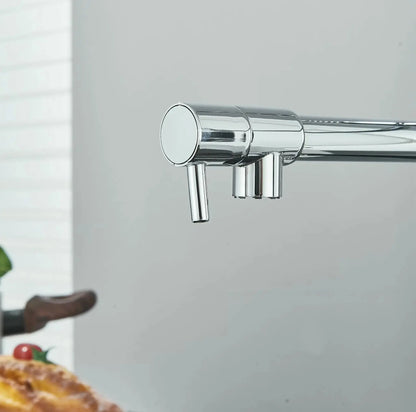 SaniSupreme Milan Pro Keukenkraan met Sproeikop veer en extra uitloop chroom glans