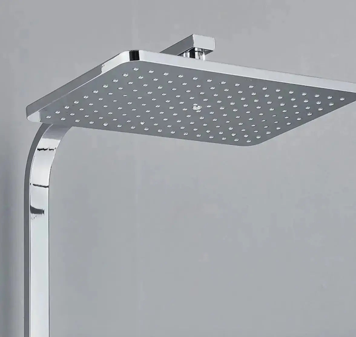 SaniSupreme Missouri LCD Thermostatisch opbouw doucheset 19 x 29 cm. regendouche chroom glans vierkant