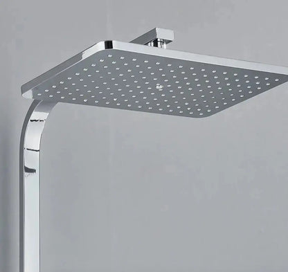 SaniSupreme Missouri LCD Thermostatisch opbouw doucheset 19 x 29 cm. regendouche chroom glans vierkant