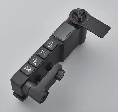 SaniSupreme Missouri LCD Thermostatisch opbouw doucheset 19 x 29 cm. regendouche mat zwart vierkant