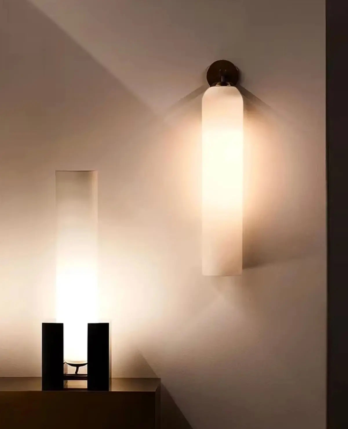 Sanisupreme Moderne Glazen Badkamer Wandlamp Melk Wit