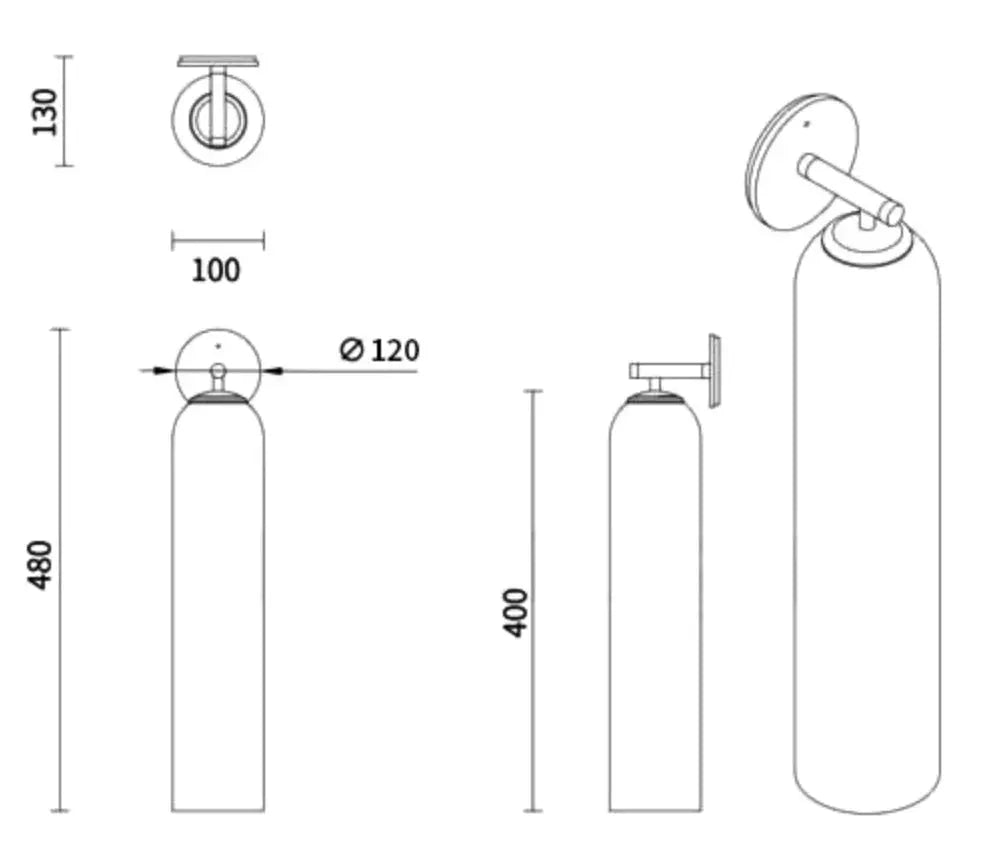 Sanisupreme Moderne Glazen Badkamer Wandlamp Rookglas Grijs