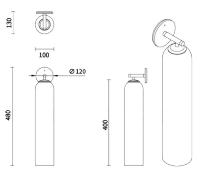 Sanisupreme Moderne Glazen Badkamer Wandlamp Rookglas Grijs