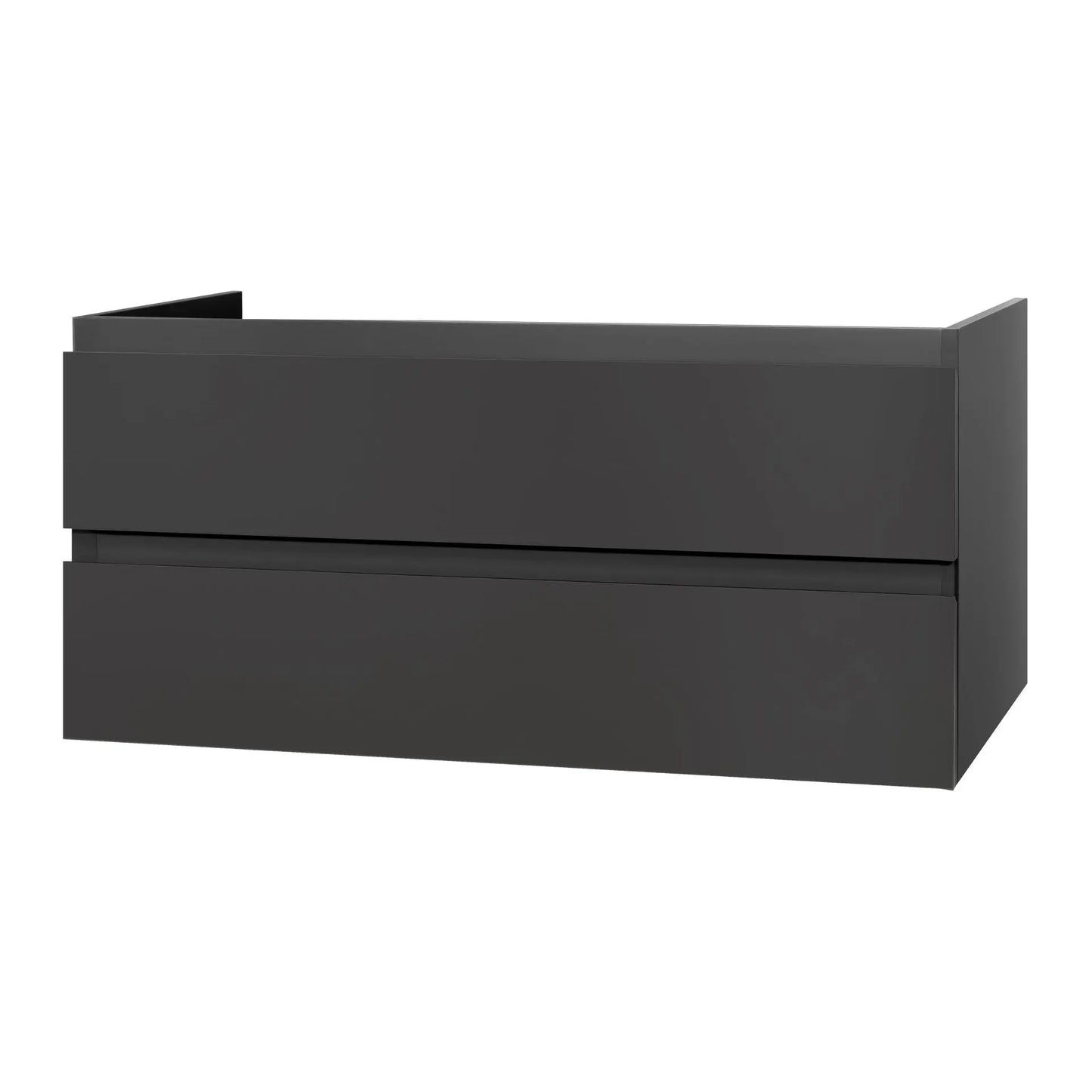 SaniSupreme® Monaco Badmeubel 120 mat antraciet grijs keramische dubbele wastafel wit