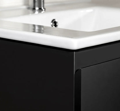 SaniSupreme® Monaco Badmeubel 60 cm mat zwart keramische wastafel wit