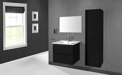 SaniSupreme® Monaco Badmeubel 60 cm mat zwart keramische wastafel wit