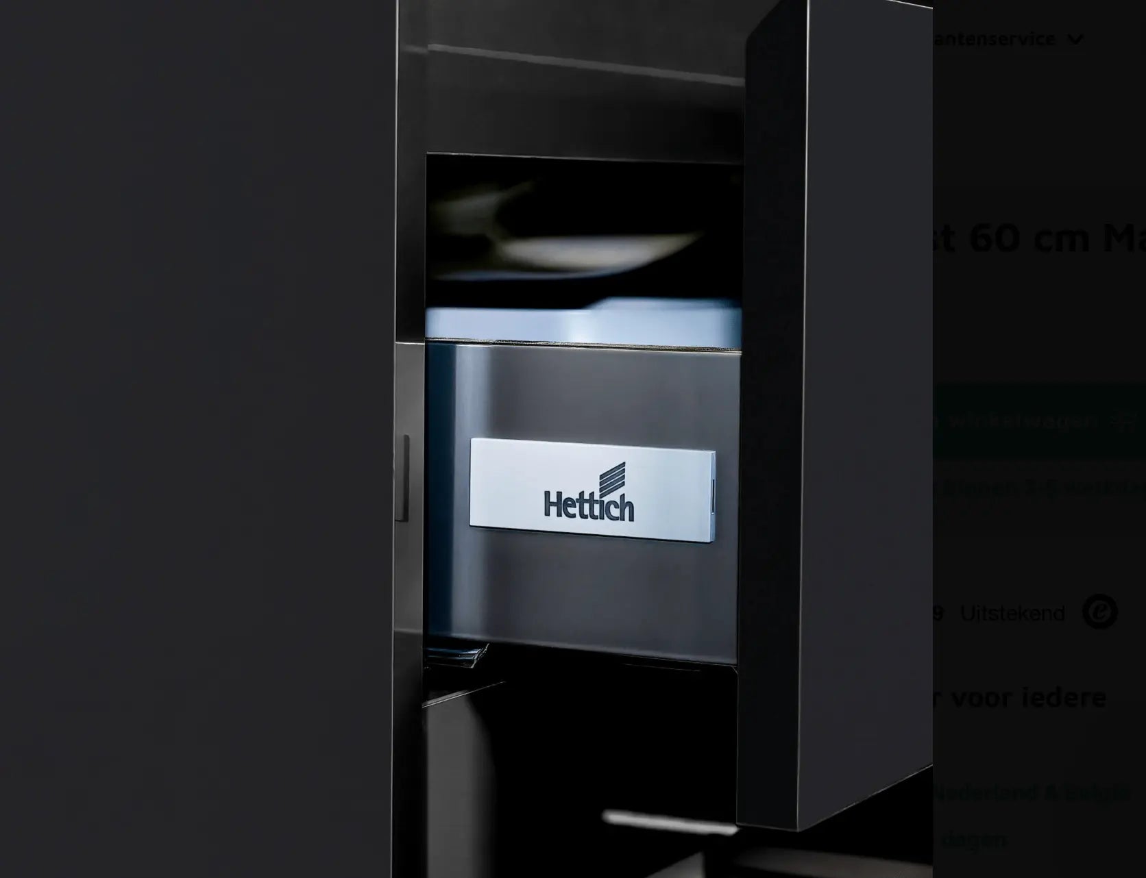 SaniSupreme® Monaco Badmeubel 60 cm mat zwart keramische wastafel wit