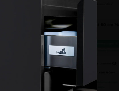 SaniSupreme® Monaco Badmeubel 60 cm mat zwart keramische wastafel wit