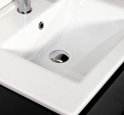 SaniSupreme® Monaco Badmeubel 60 cm mat zwart keramische wastafel wit