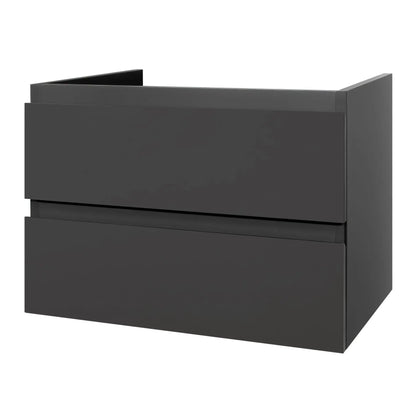 SaniSupreme® Monaco Badmeubel 80 mat antraciet grijs keramische wastafel wit