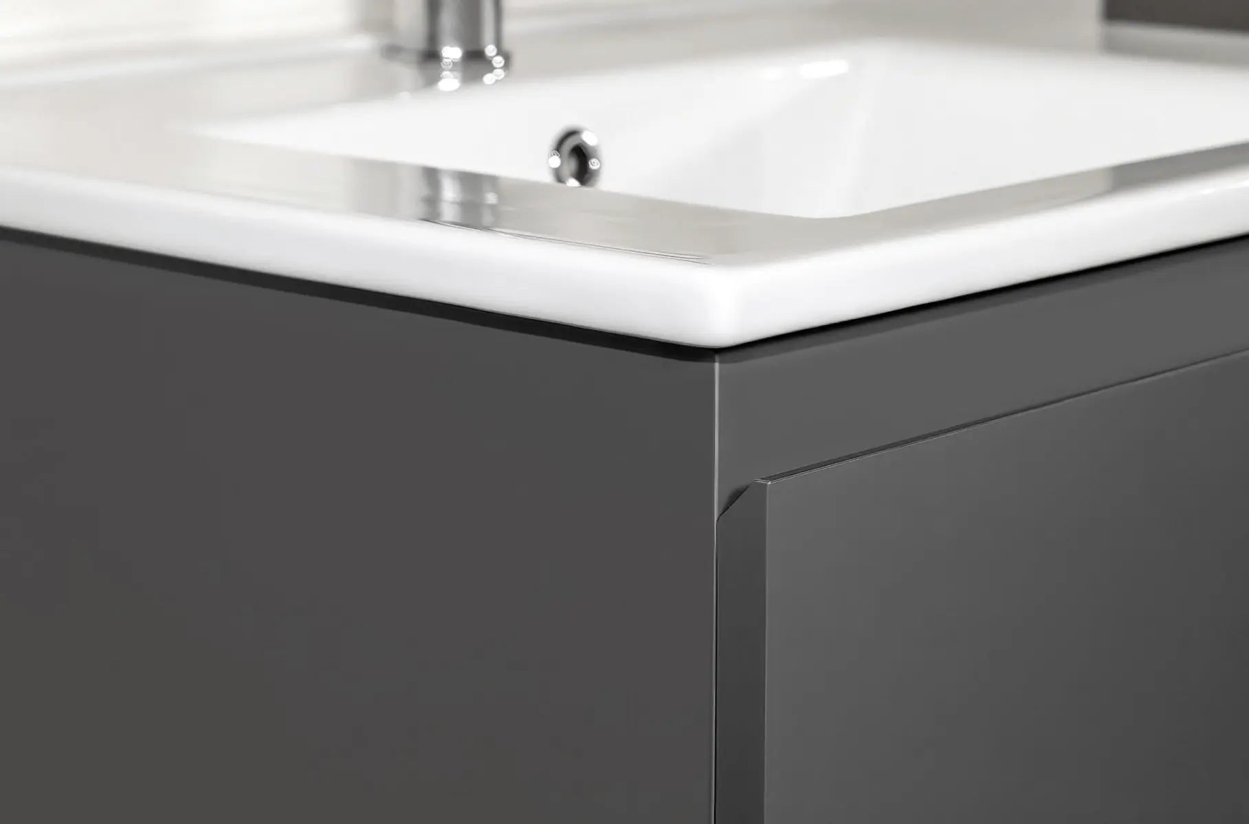 SaniSupreme® Monaco Badmeubel Onderkast 60 cm mat Grijs incl. Keramische wastafel