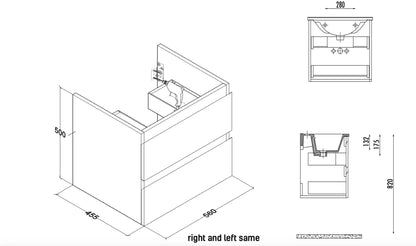 SaniSupreme® Monaco Badmeubel Onderkast 60 cm mat Grijs incl. Keramische wastafel