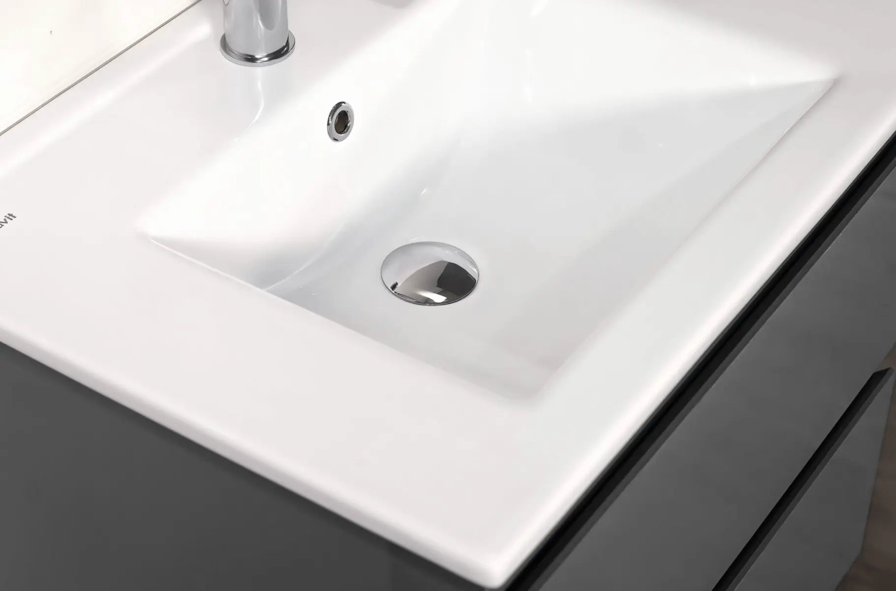 SaniSupreme® Monaco Badmeubel Onderkast 60 cm mat Grijs incl. Keramische wastafel