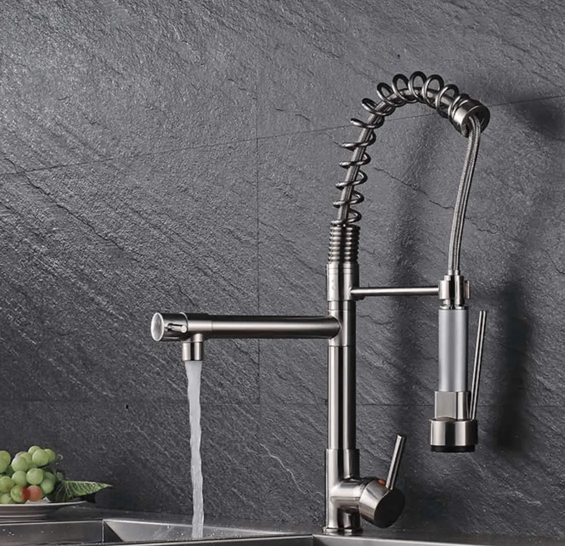 SaniSupreme Napoli Keukenkraan met LED Sproeikop en extra uitloop RVS