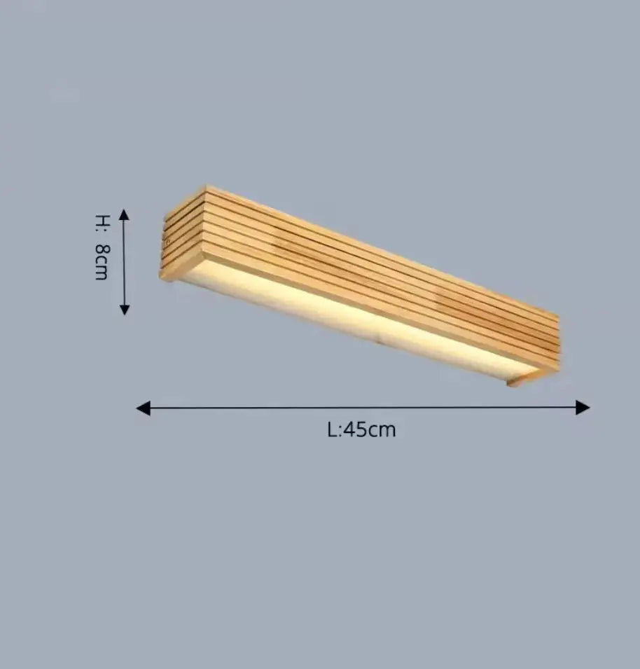 SaniSupreme Nordic Wandlamp Spiegellamp Hout warm licht 45 cm